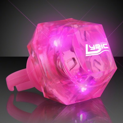 Huge Pink Gem Assorted Style Lighted Rings - PRINTED